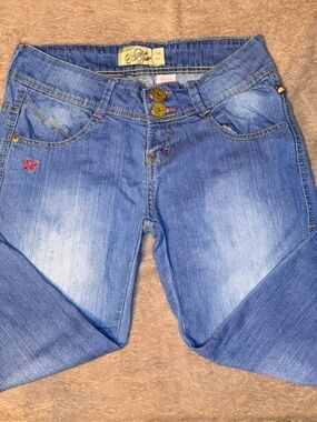 Women's Mecca Femme Y2K Capri Denim Jeans Size 3/4 Medium Wash